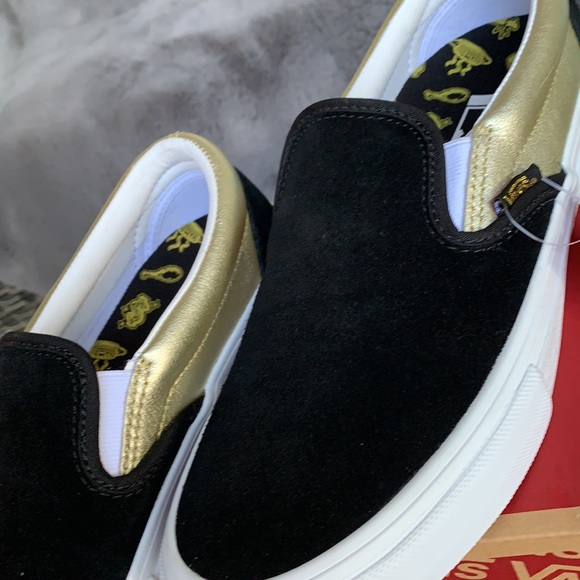 VANS SLIP ON PRO SHAKE JUNT BLACK/GOLD MENS - Picture 13 of 16
